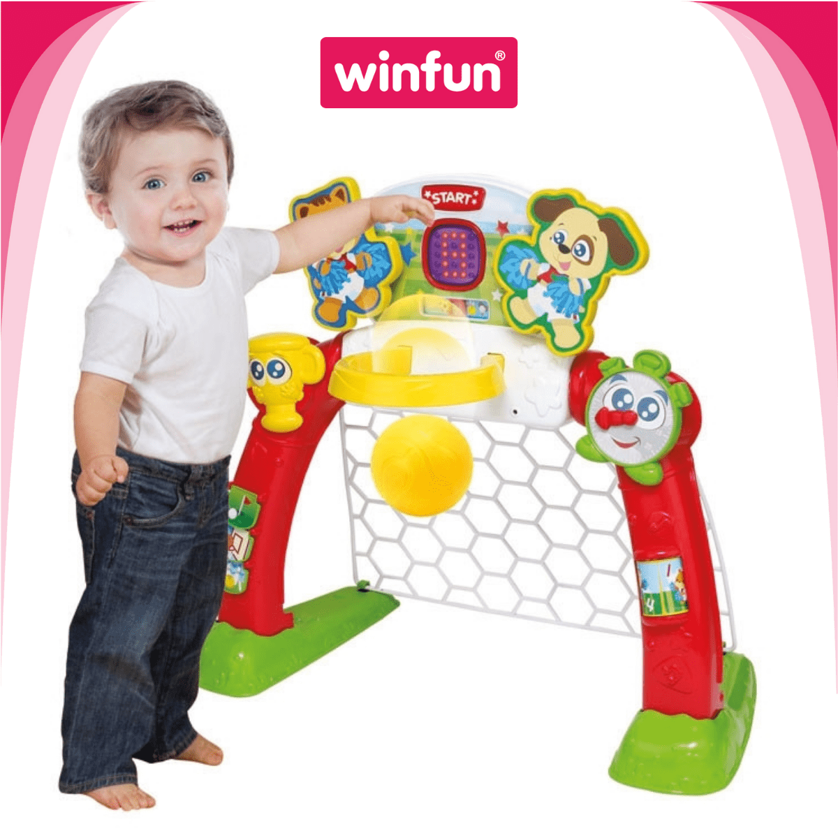 Bộ đồ chơi thể thao 4in1: bóng đá, bỏng rổ, goft, bowling - Winfun 6003A-NL Bộ đồ chơi thể thao 4in1: bóng đá, bỏng rổ, goft, bowling - Winfun 6003A-NL