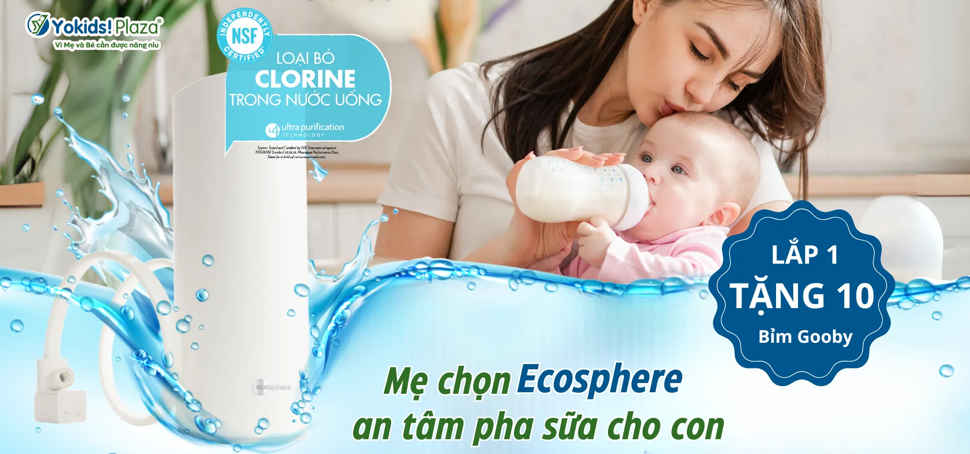 Máy lọc nước Ecosphere - an tâm pha sữa cho con