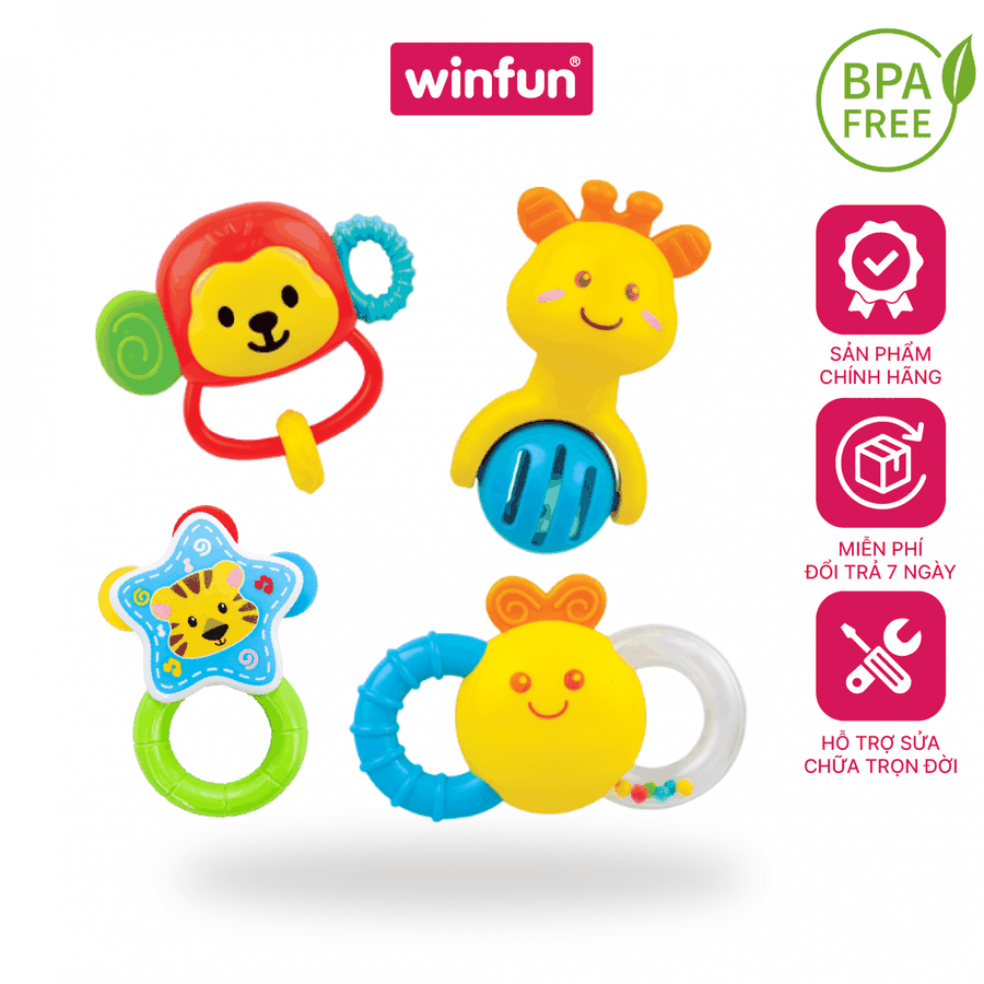 Set 4 Đồ Chơi Xúc Xắc Gặm Nướu Winfun 0634-NL Cho Bé