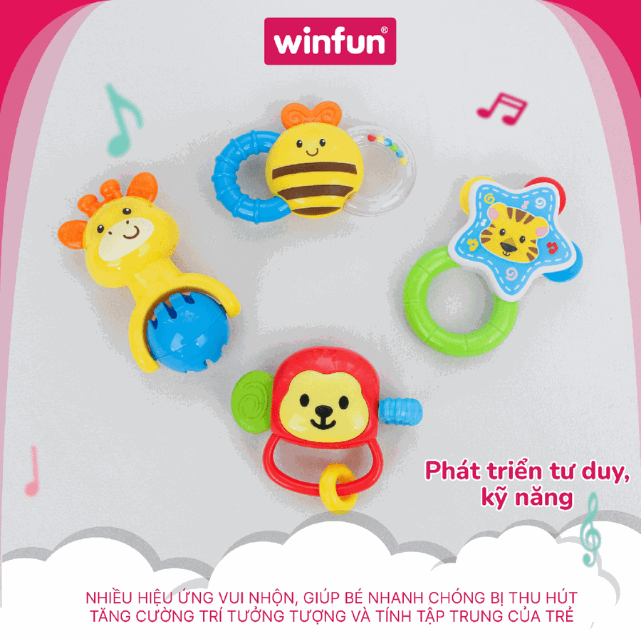 Set 4 Đồ Chơi Xúc Xắc Gặm Nướu Winfun 0634-NL Cho Bé