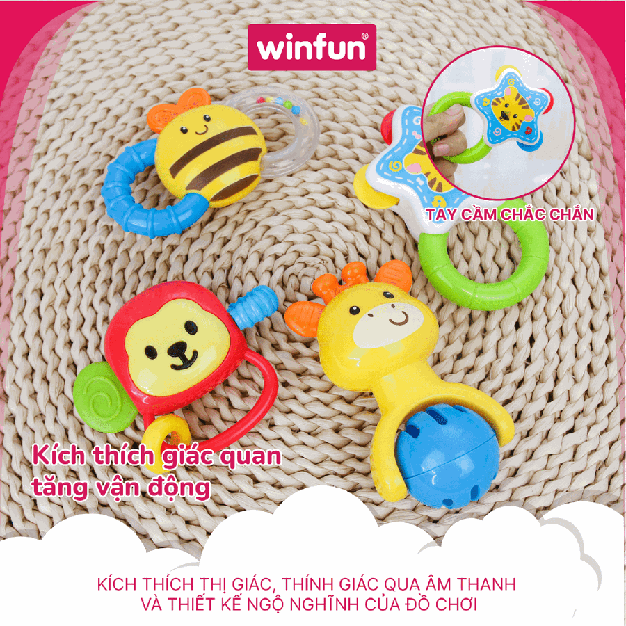 Set 4 Đồ Chơi Xúc Xắc Gặm Nướu Winfun 0634-NL Cho Bé