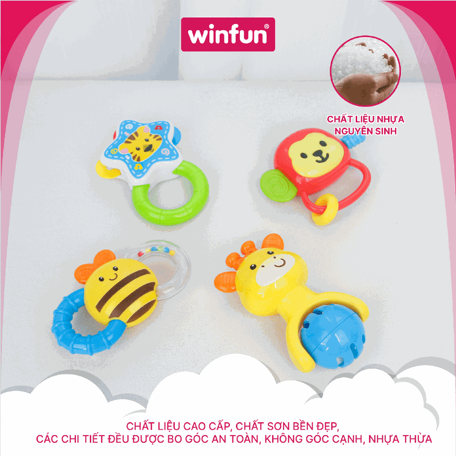 Set 4 Đồ Chơi Xúc Xắc Gặm Nướu Winfun 0634-NL Cho Bé
