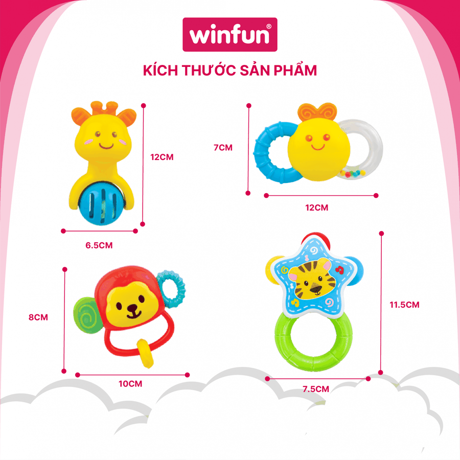 Set 4 Đồ Chơi Xúc Xắc Gặm Nướu Winfun 0634-NL Cho Bé