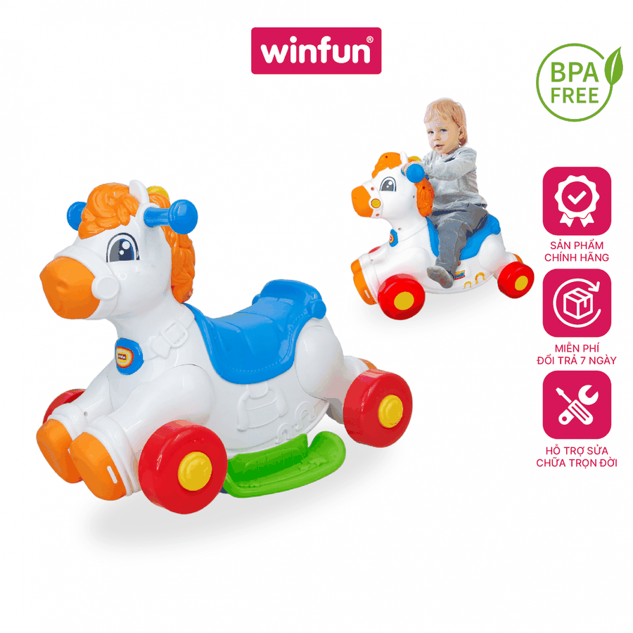 Ngựa Bập Bênh Xe Chòi Chân Winfun 0760-NL Phát Nhạc