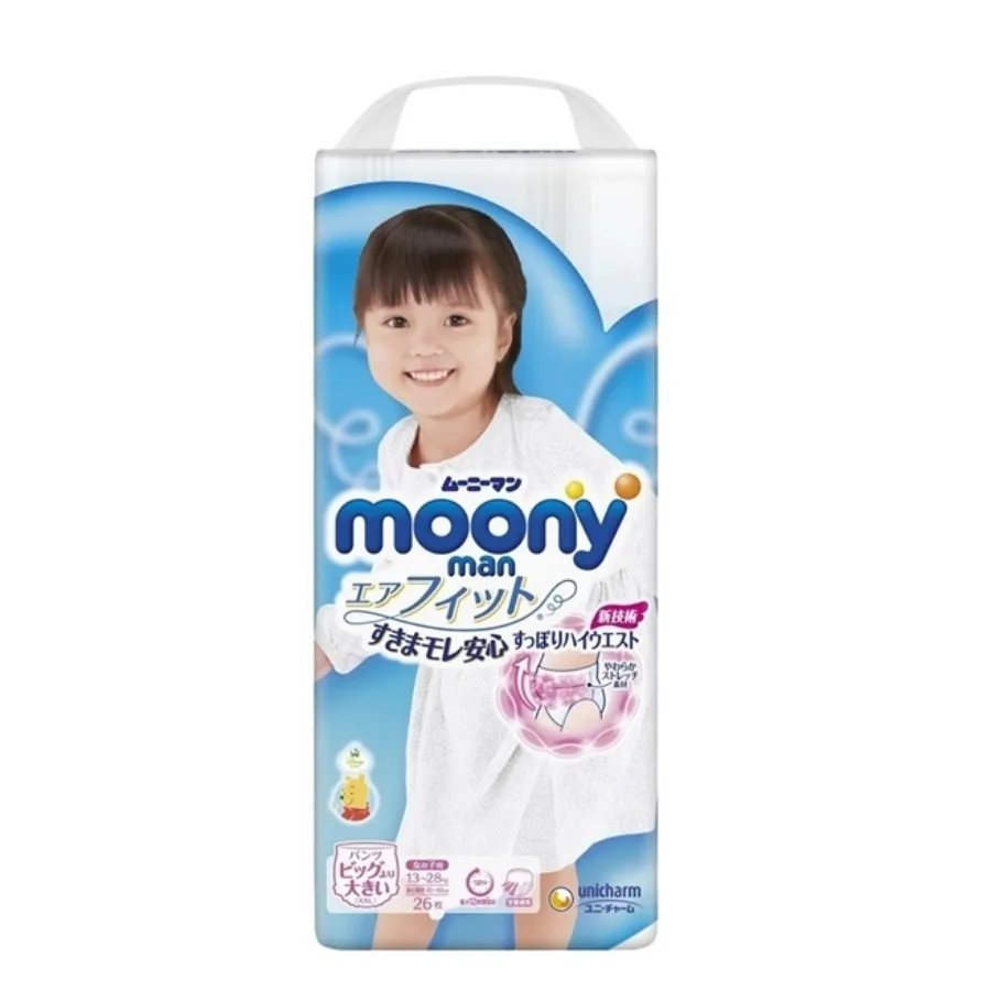 Bỉm tã quần Moony bé gái size XXL 26 miếng (13-28kg) (giao bao bì ngẫu nhiên)