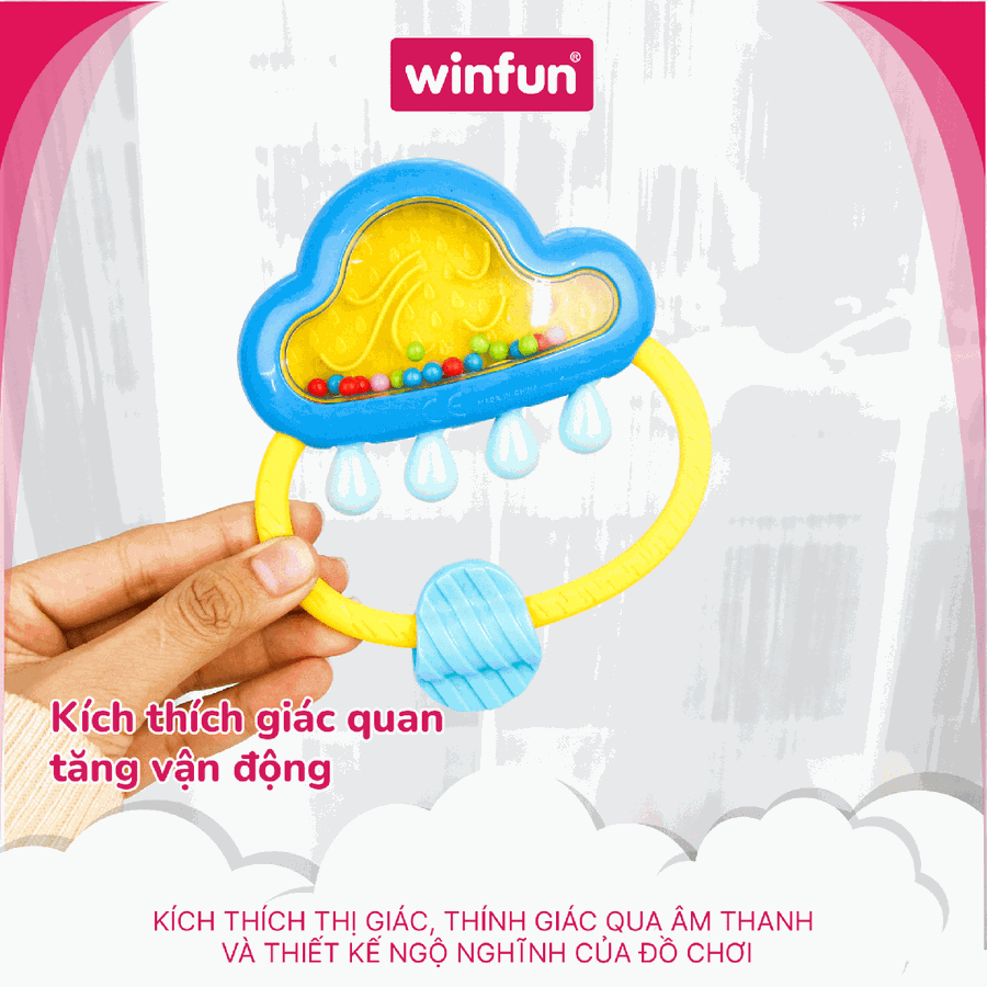 Set 3 đồ chơi xúc xắc gặm nướu Winfun 3030-NL – Cầu vồng, mây mưa đáng yêu, vừa chơi vừa gặm nướu