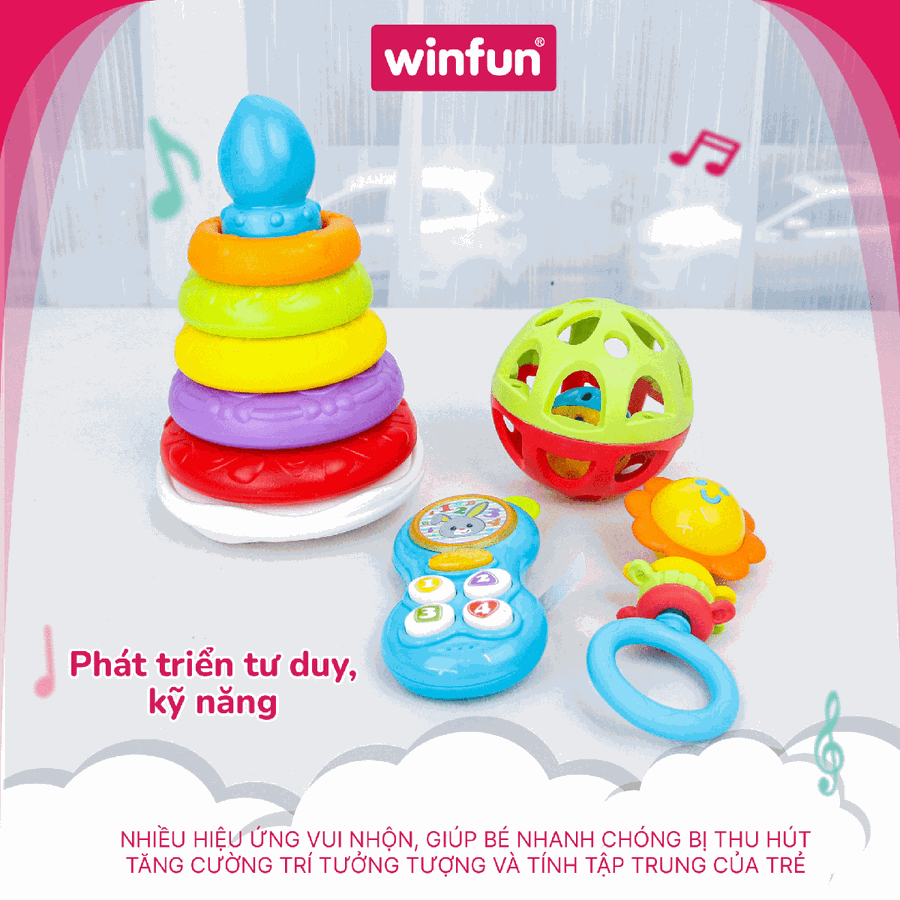 Set quà tặng đồ chơi sơ sinh Winfun 3035-NL – Bộ 4 món đa năng, vừa chơi vừa phát triển kỹ năng