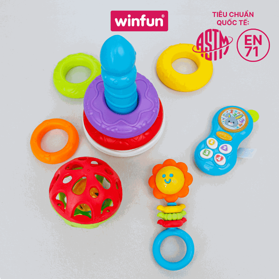 Set quà tặng đồ chơi sơ sinh Winfun 3035-NL – Bộ 4 món đa năng, vừa chơi vừa phát triển kỹ năng