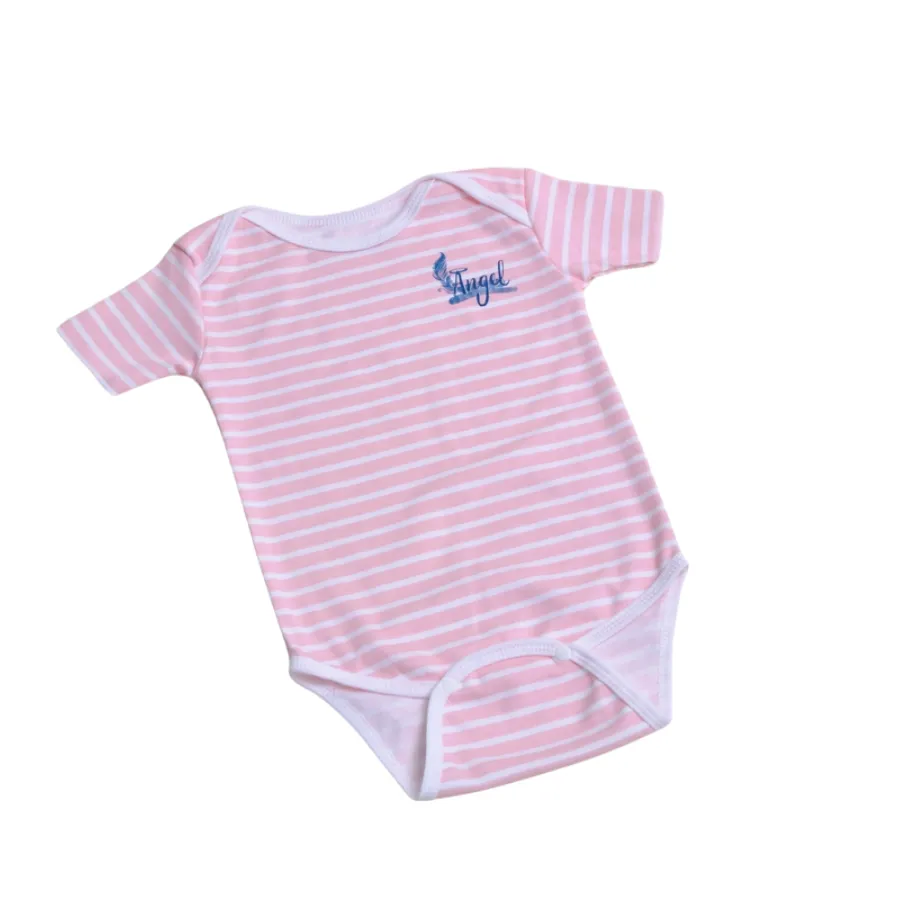 Áo Bodysuit Sọc Trắng Hồng Cho Trẻ Sơ Sinh