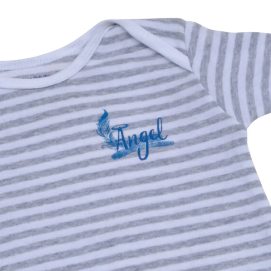 Áo Bodysuit Sọc Xám Cho Trẻ Sơ Sinh