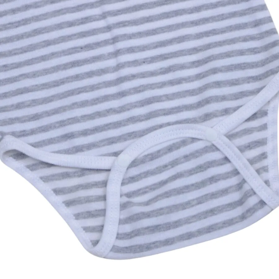 Áo Bodysuit Sọc Xám Cho Trẻ Sơ Sinh