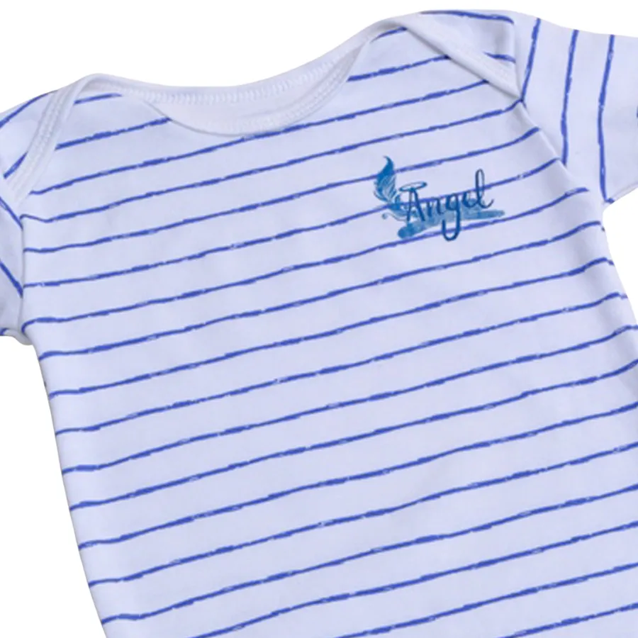 Áo Bodysuit Sọc Xanh Trắng Cho Trẻ Sơ Sinh