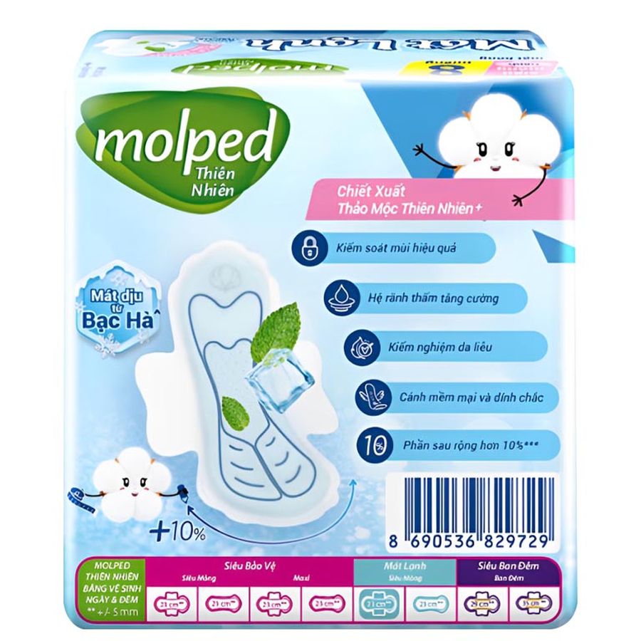 Băng vệ sinh Molped mát lạnh siêu mỏng cánh 23cm