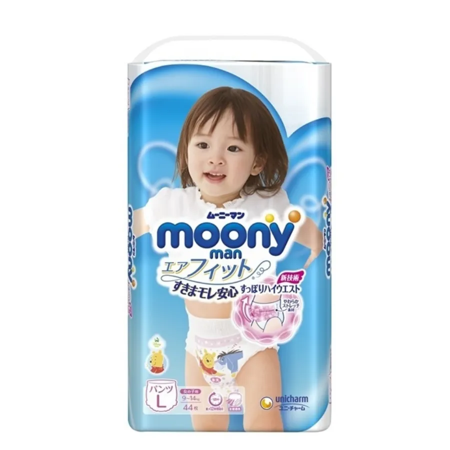 Bỉm tã quần Moony bé gái size L 44 miếng (9-14kg) (giao bao bì ngẫu nhiên)