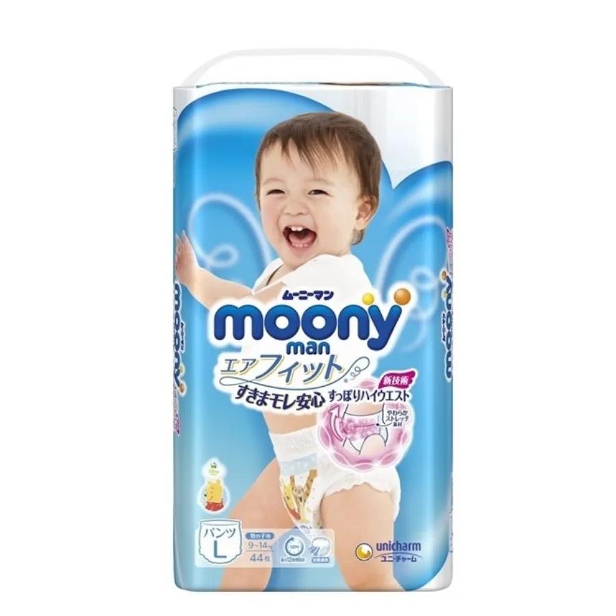 Bỉm tã quần Moony bé trai size L 44 miếng (9-14kg) (giao bao bì ngẫu nhiên)