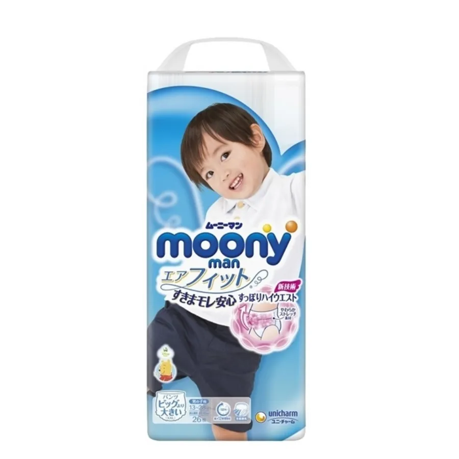 Bỉm tã quần Moony bé trai size XXL 26 miếng (13-28kg) (giao bao bì ngẫu nhiên)