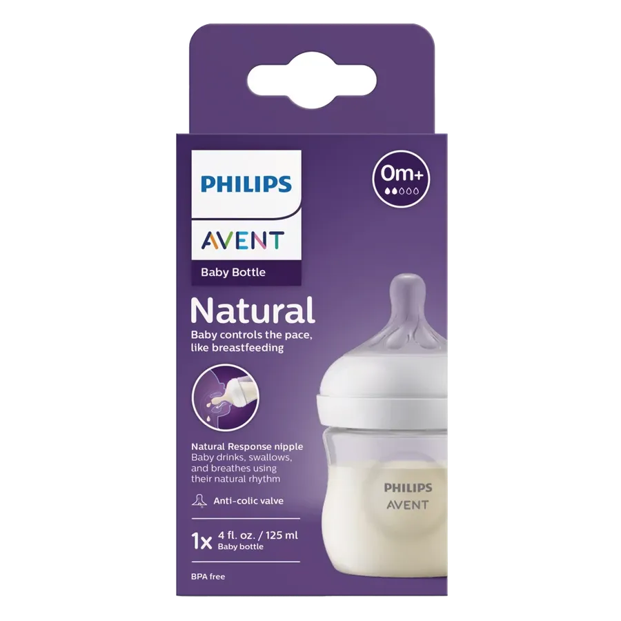 Bình sữa Philips Avent mô phỏng tự nhiên 125ml mẫu mới (SCY900/01, 0M+)