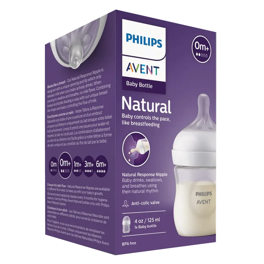 Bình sữa Philips Avent mô phỏng tự nhiên 125ml mẫu mới (SCY900/01, 0M+)