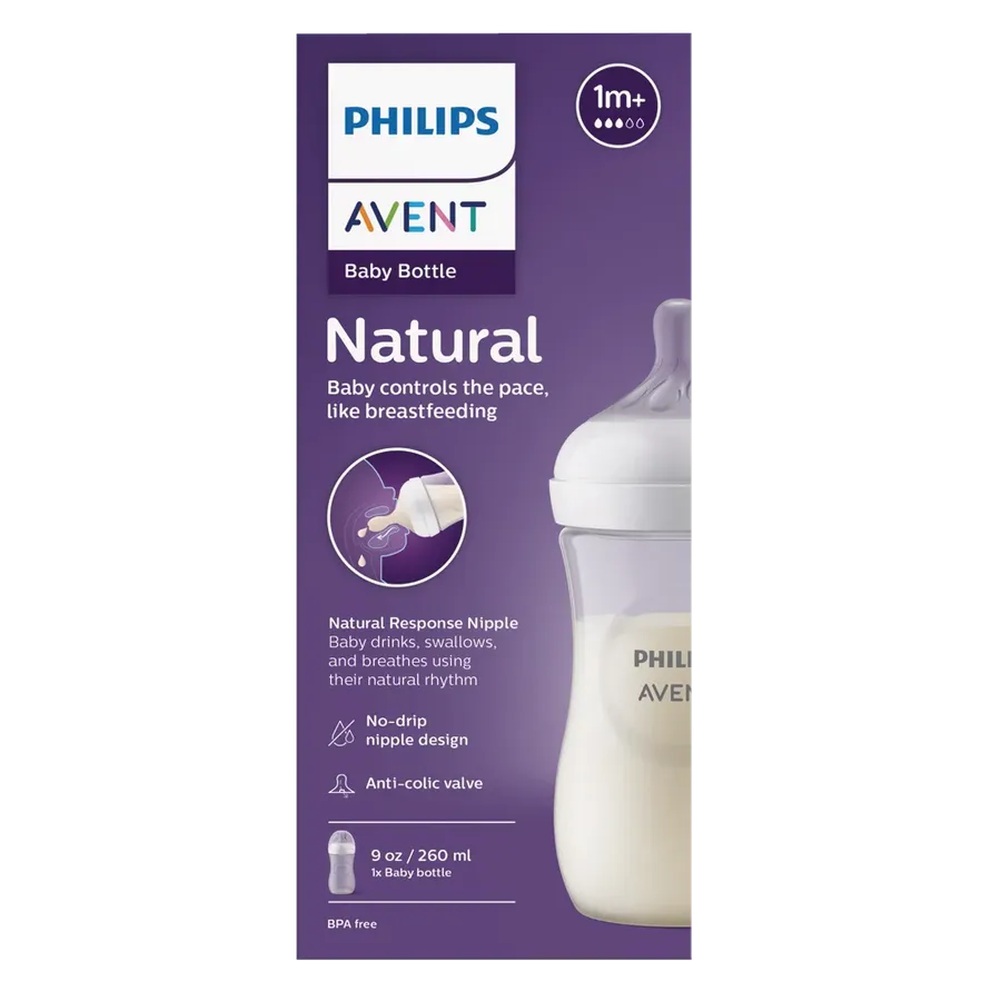 Bình sữa Philips Avent mô phỏng tự nhiên 260ml mẫu mới (SCY903/01, 1M+)
