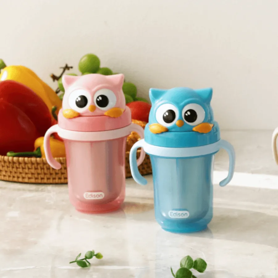 Bình tập uống inox Edison 3D màu xanh