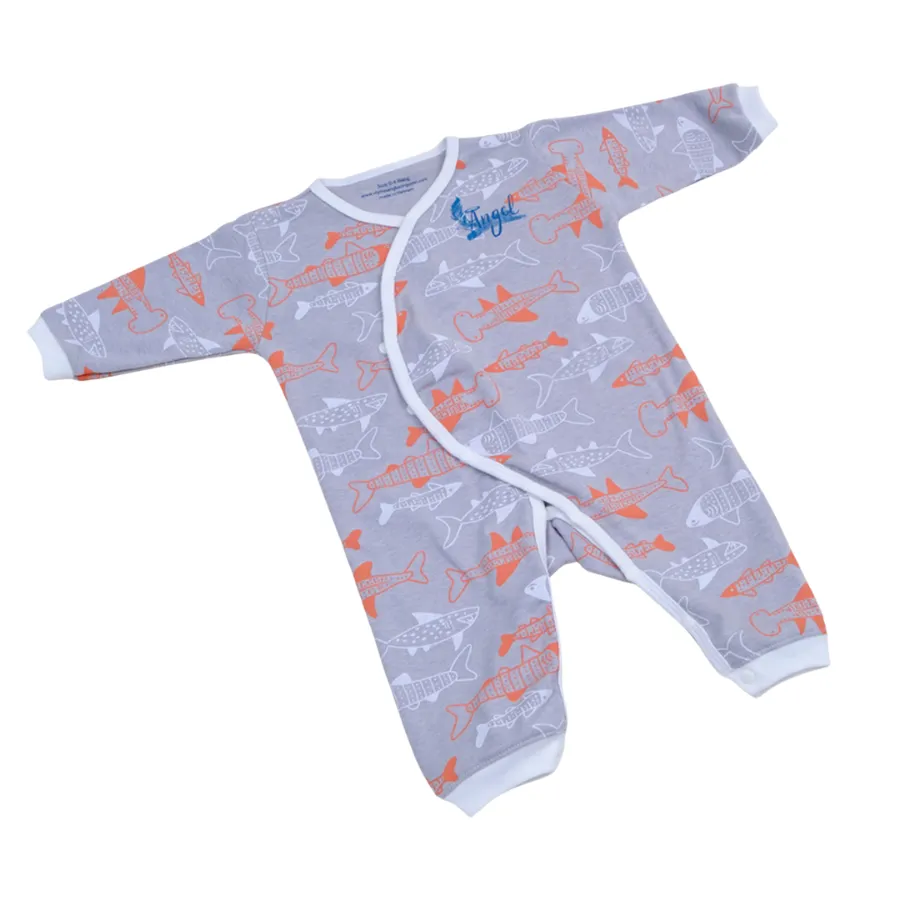 Bộ bodysuit 14 nút con cá dài tay