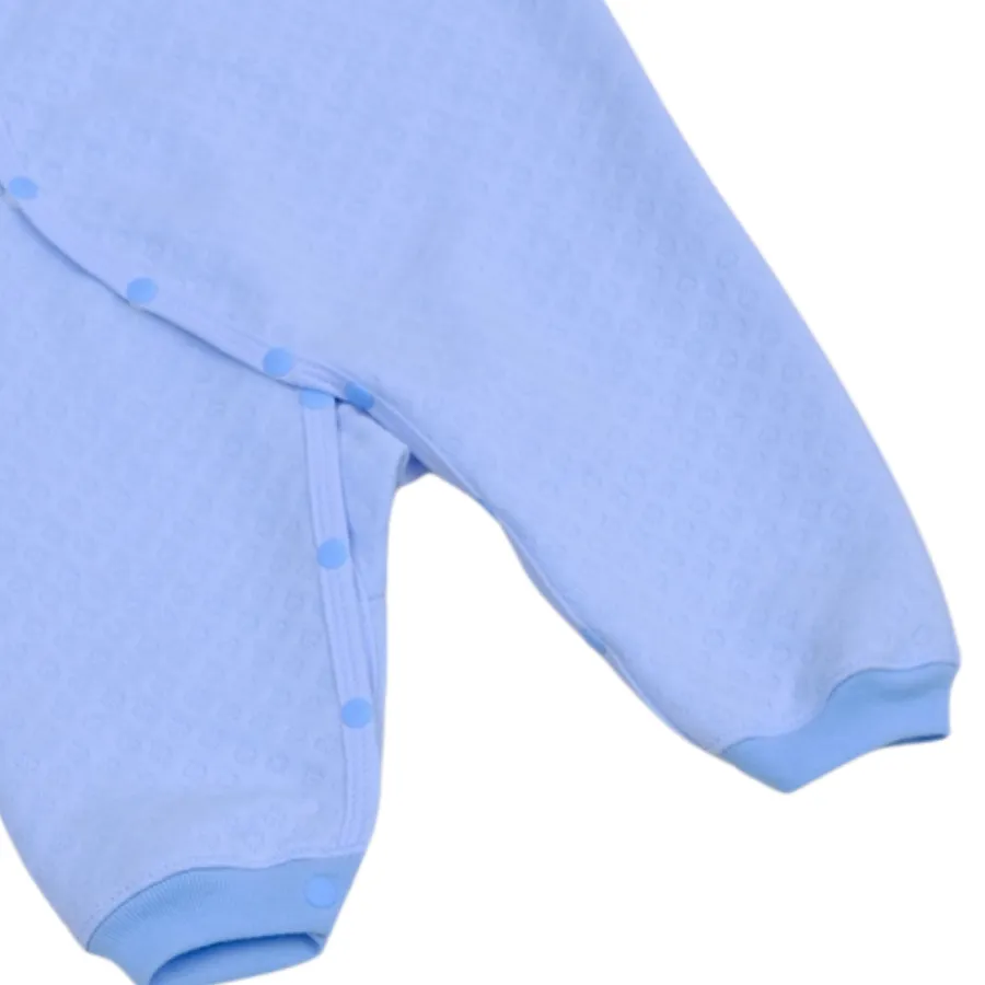 Bộ bodysuit 14 nút dài xanh caro