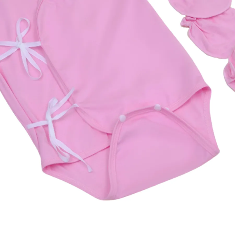 Bộ Bodysuit dây hồng bamboo