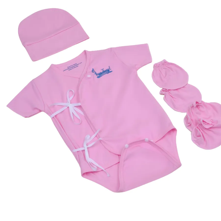Bộ Bodysuit dây hồng bamboo