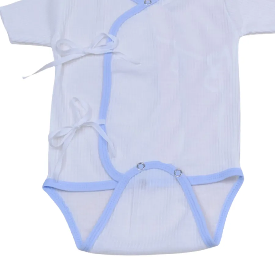 Bộ bodysuit dây trắng viền xanh