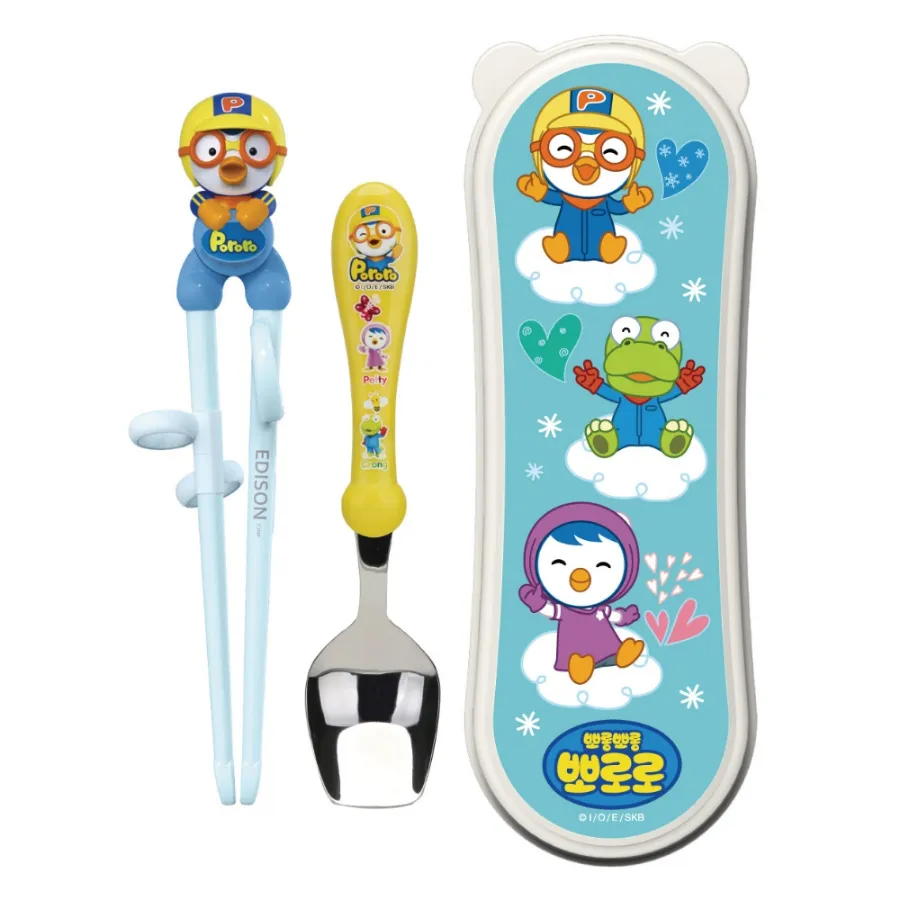 Bộ muỗng đũa tập ăn Edison Xanh