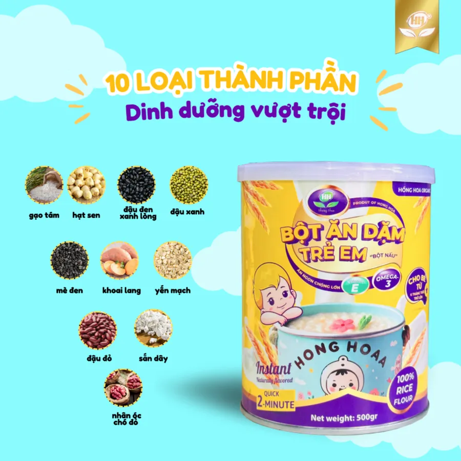 Bột Ăn Dặm Hồng Hoa Organic 500g