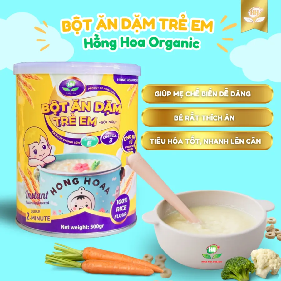 Bột Ăn Dặm Hồng Hoa Organic 500g