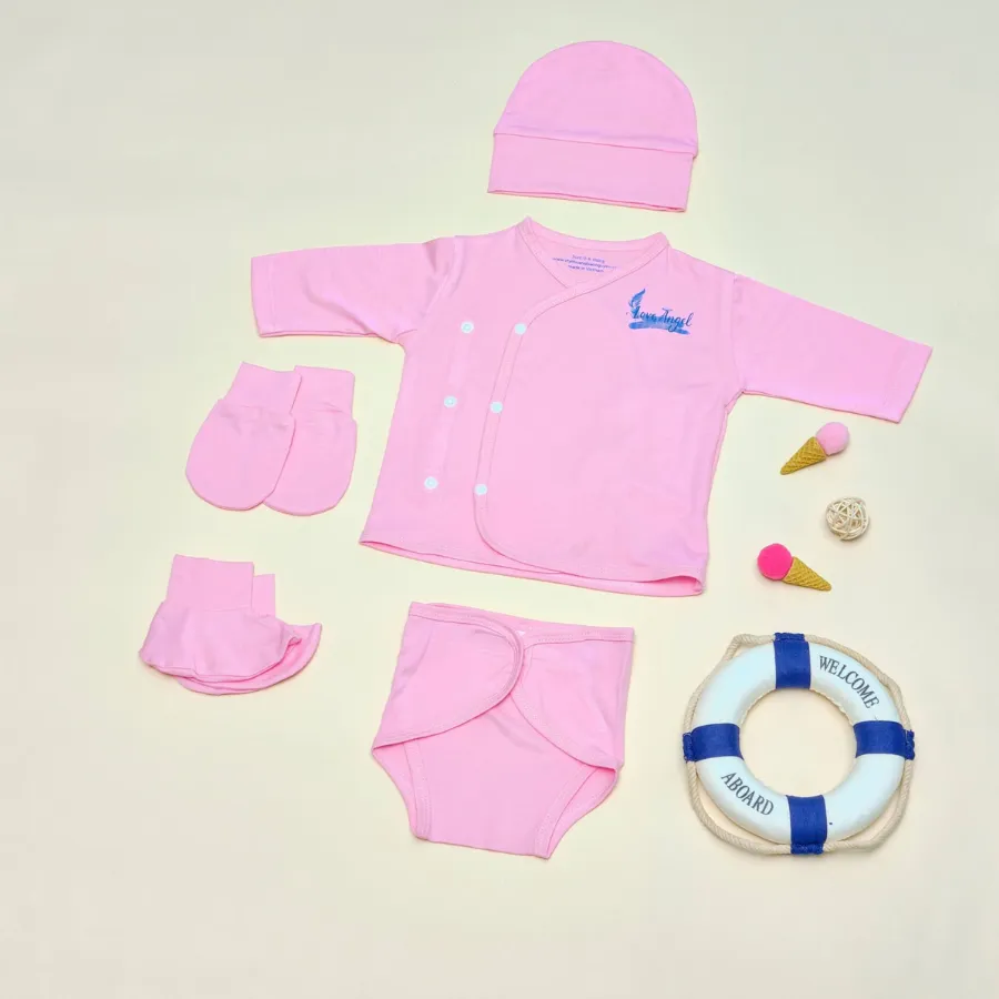 Combo quà tặng mừng đầy tháng mây mềm hồng vừa