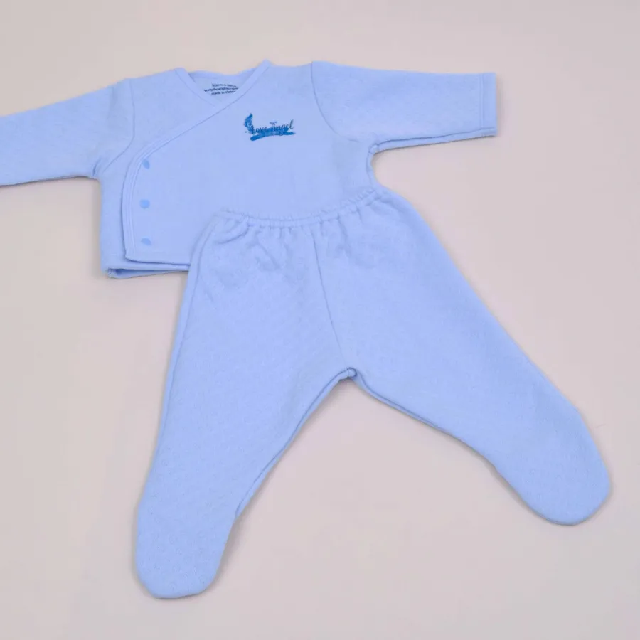 Combo quà tặng mừng đầy tháng mây mềm 0-6 tháng màu xanh lớn