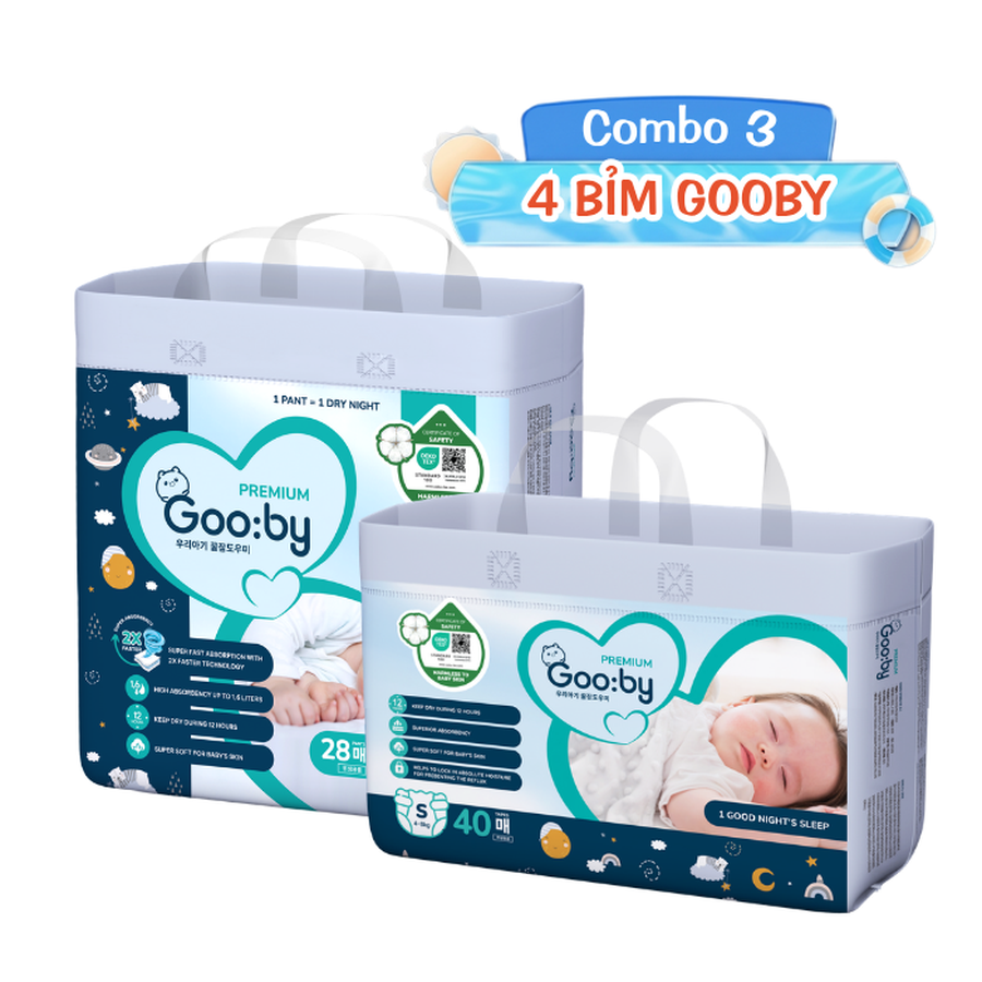 Combo 3 - 4 bỉm Gooby Premium