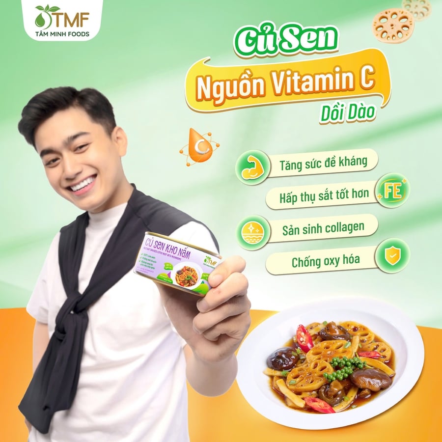 Củ sen kho nấm ăn liền 140g