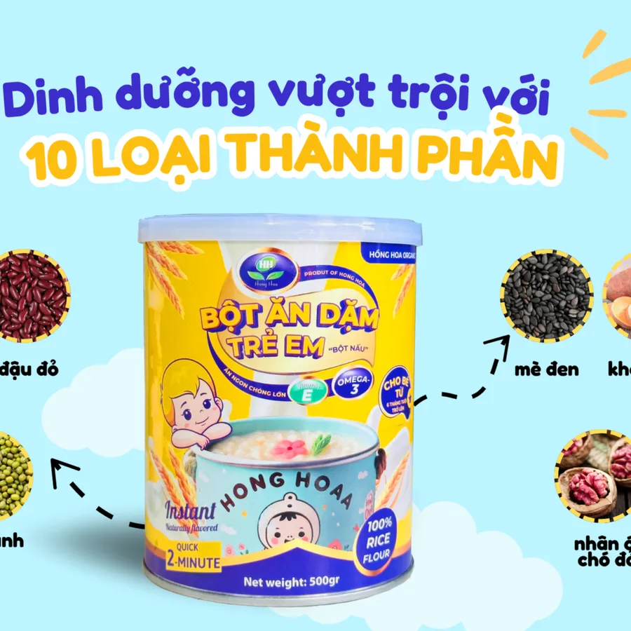 Bột Ăn Dặm Hồng Hoa Organic 500g