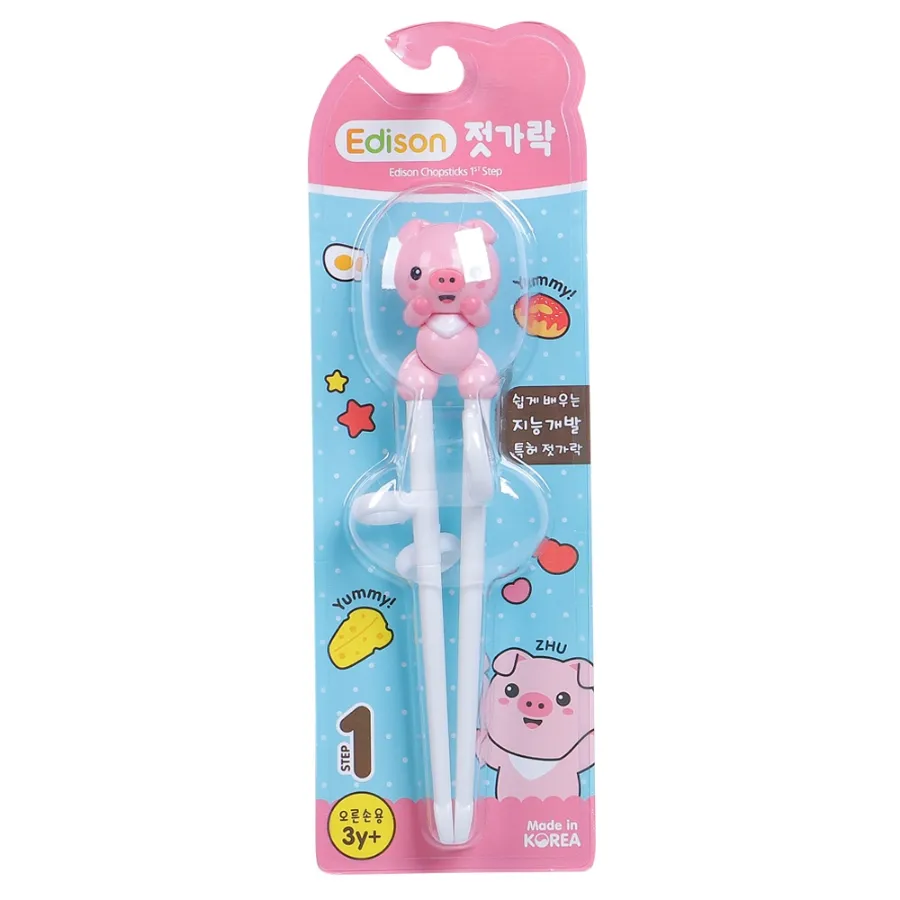 Đũa nhựa tập ăn Edison heo hồng