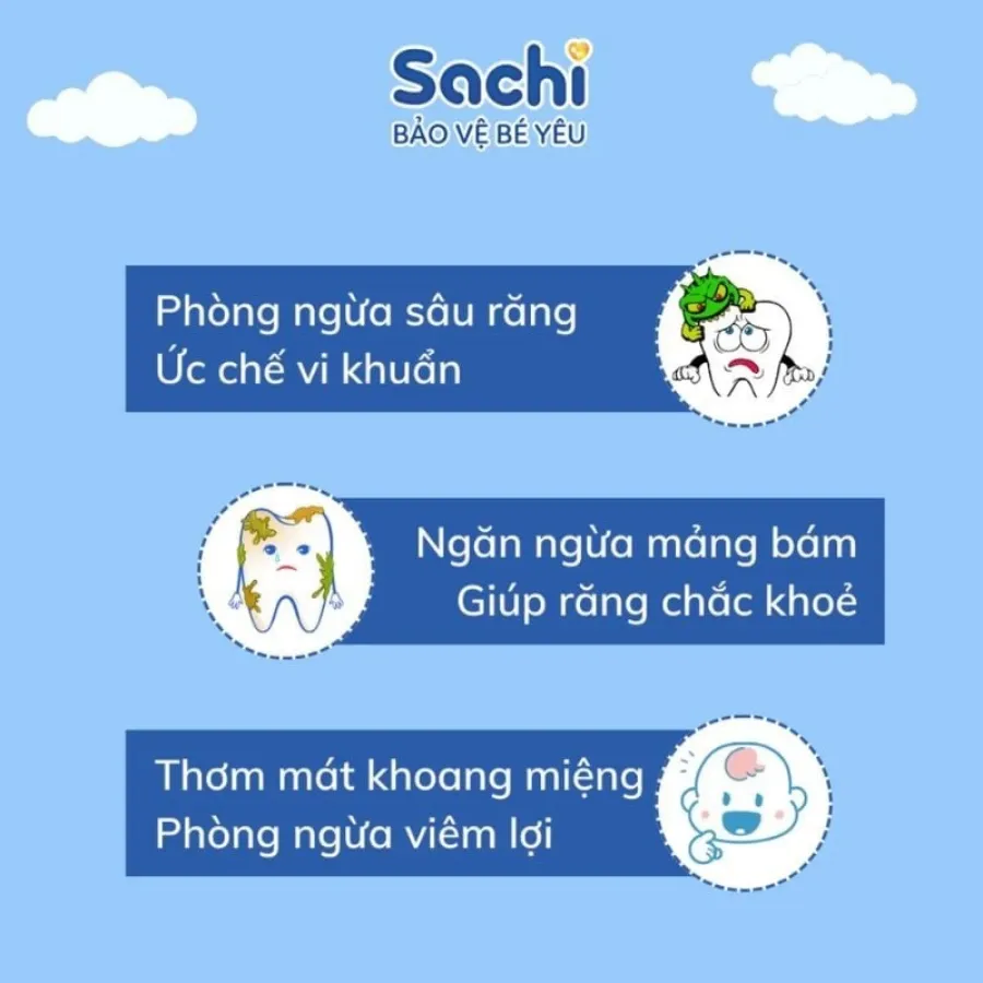 Kem đánh răng Sachi hương đào