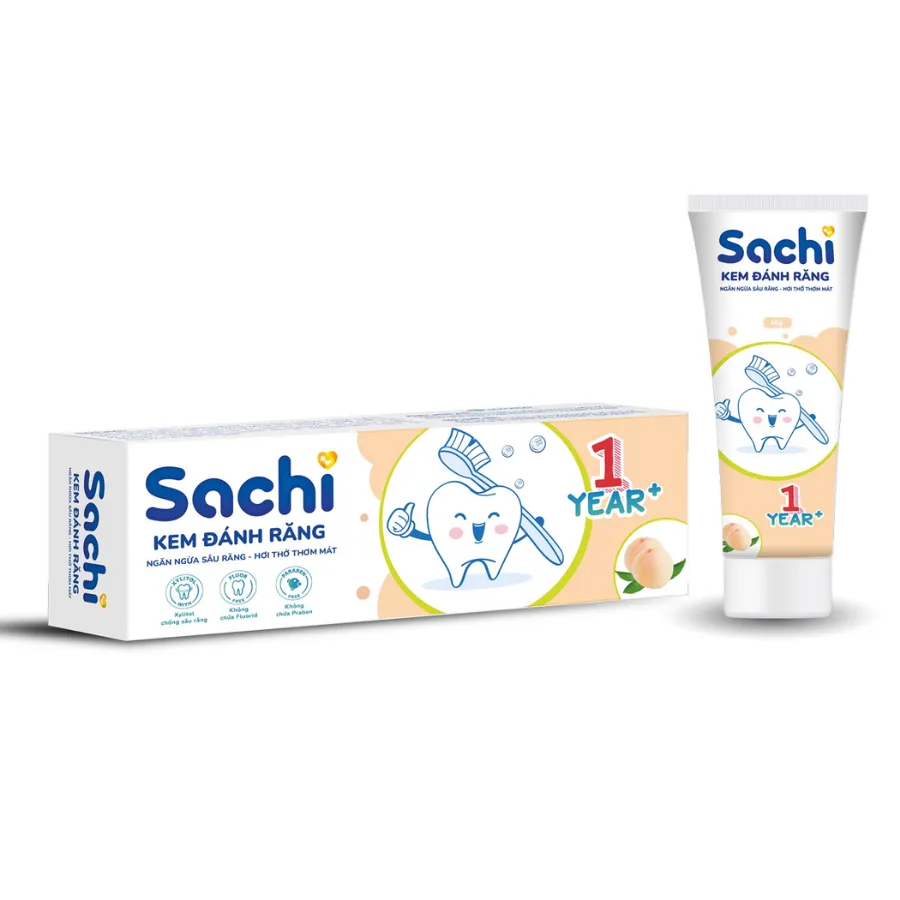 Kem đánh răng Sachi hương đào