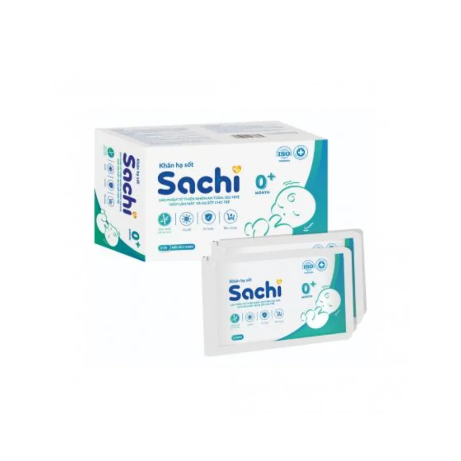 Khăn lau hạ sốt Sachi 0M+ (5 gói)