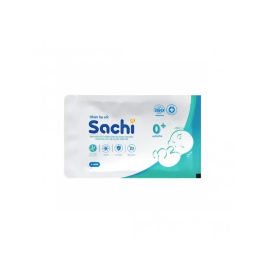 Khăn lau hạ sốt Sachi 0M+ (5 gói)
