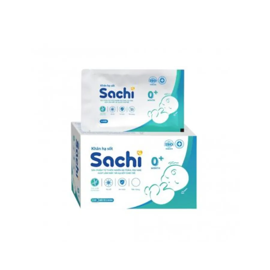 Khăn lau hạ sốt Sachi 0M+ (5 gói)