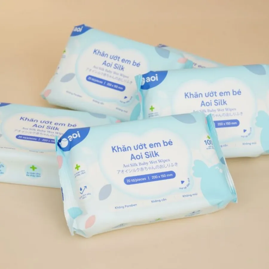 Khăn ướt em bé Aoi Silk 60 tờ