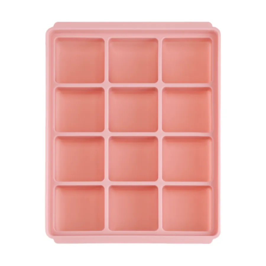 Khay silicone trữ đông Edison (màu hồng, 12 ô)