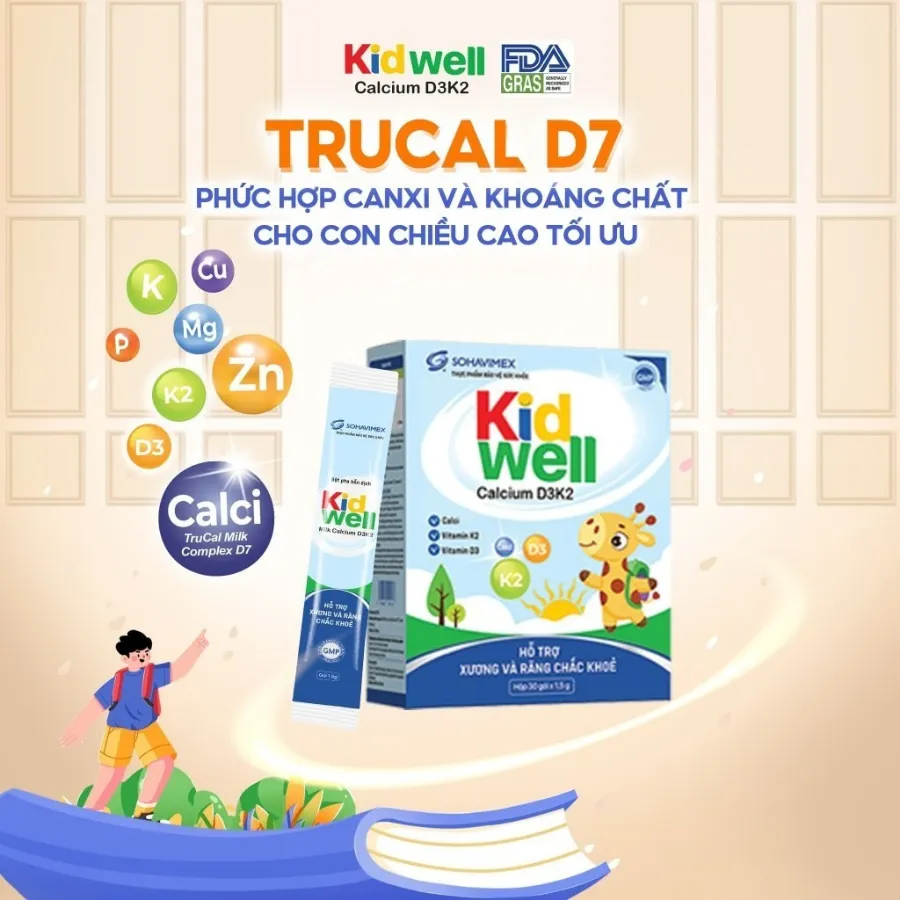Kid Well Calcium D3K2 thực phẩm bổ sung canxi