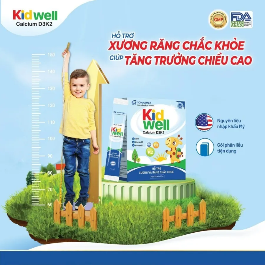 Kid Well Calcium D3K2 thực phẩm bổ sung canxi