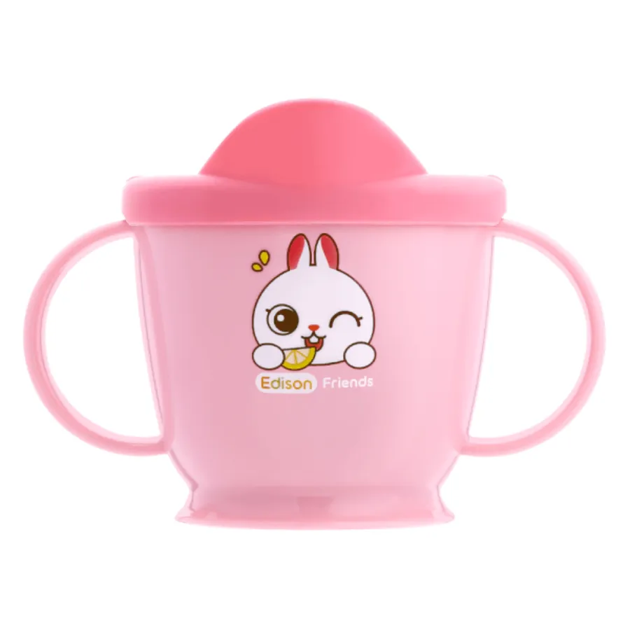 Ly tập uống inox Edison màu hồng