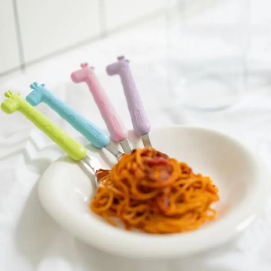 Nĩa inox Edison tập ăn màu xanh