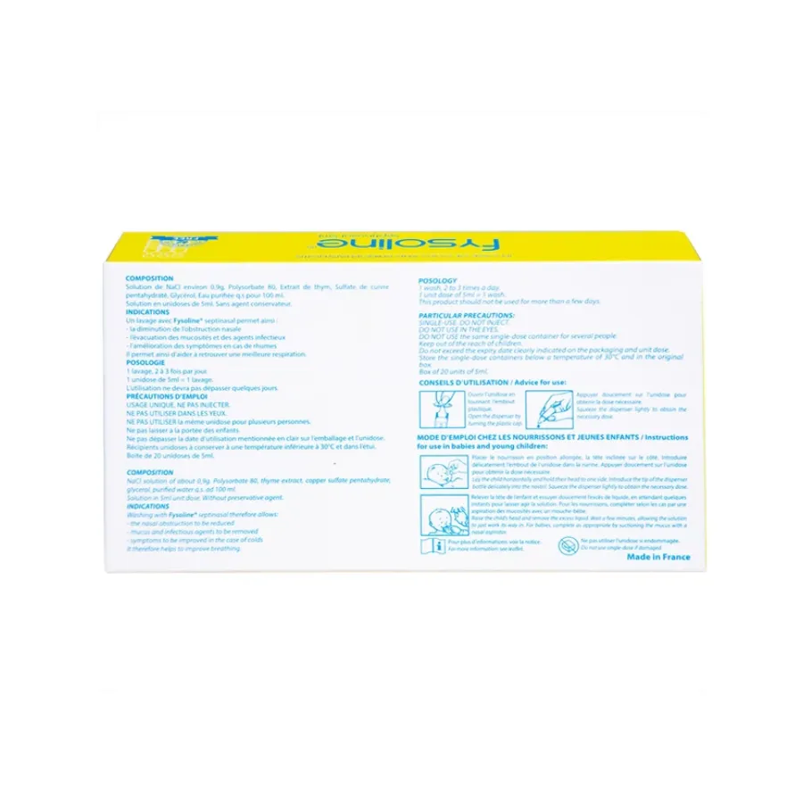 Nước muối sinh lý Fysoline Septinasal 5ml x 20 ống